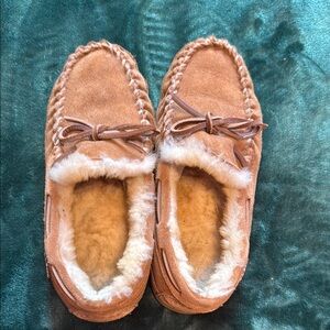 LL Bean Cozy Tan Moccasin Shoes